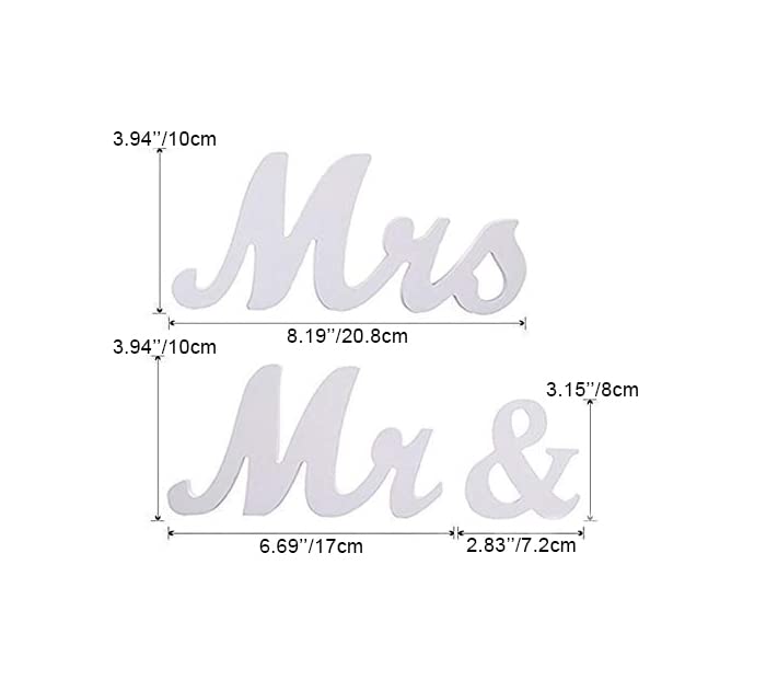 Mr & Mrs Sign dimensions