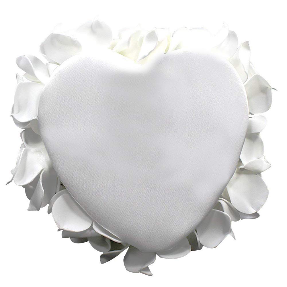Wedding Ring Pillow White Heart
