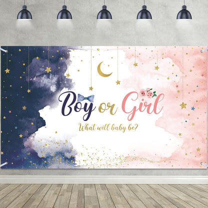 Boy or Girl? Gender Reveal Backdrop Banner
