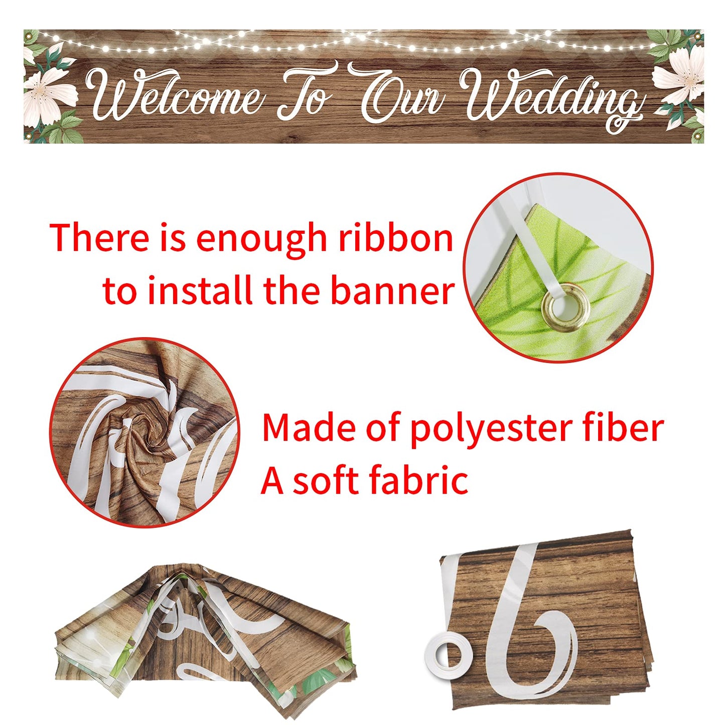 Polyester fabric wedding banner