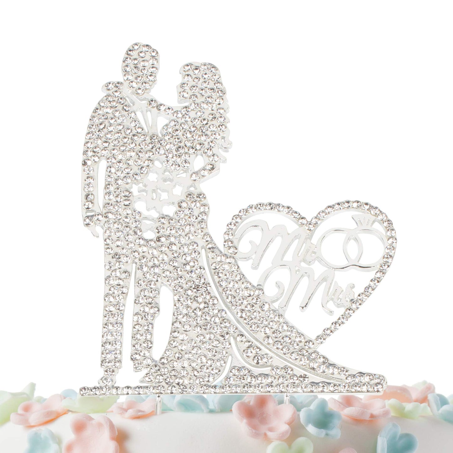 Mr and Mrs Cake Topper Rhinestone Crystal