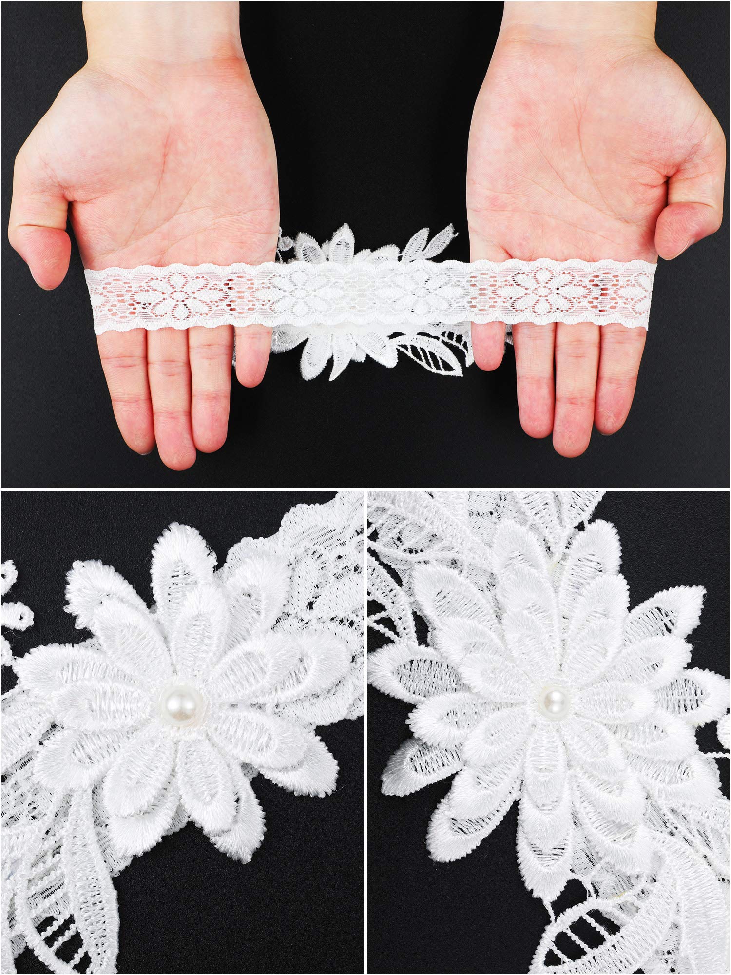 Daisy lace with faux pearls