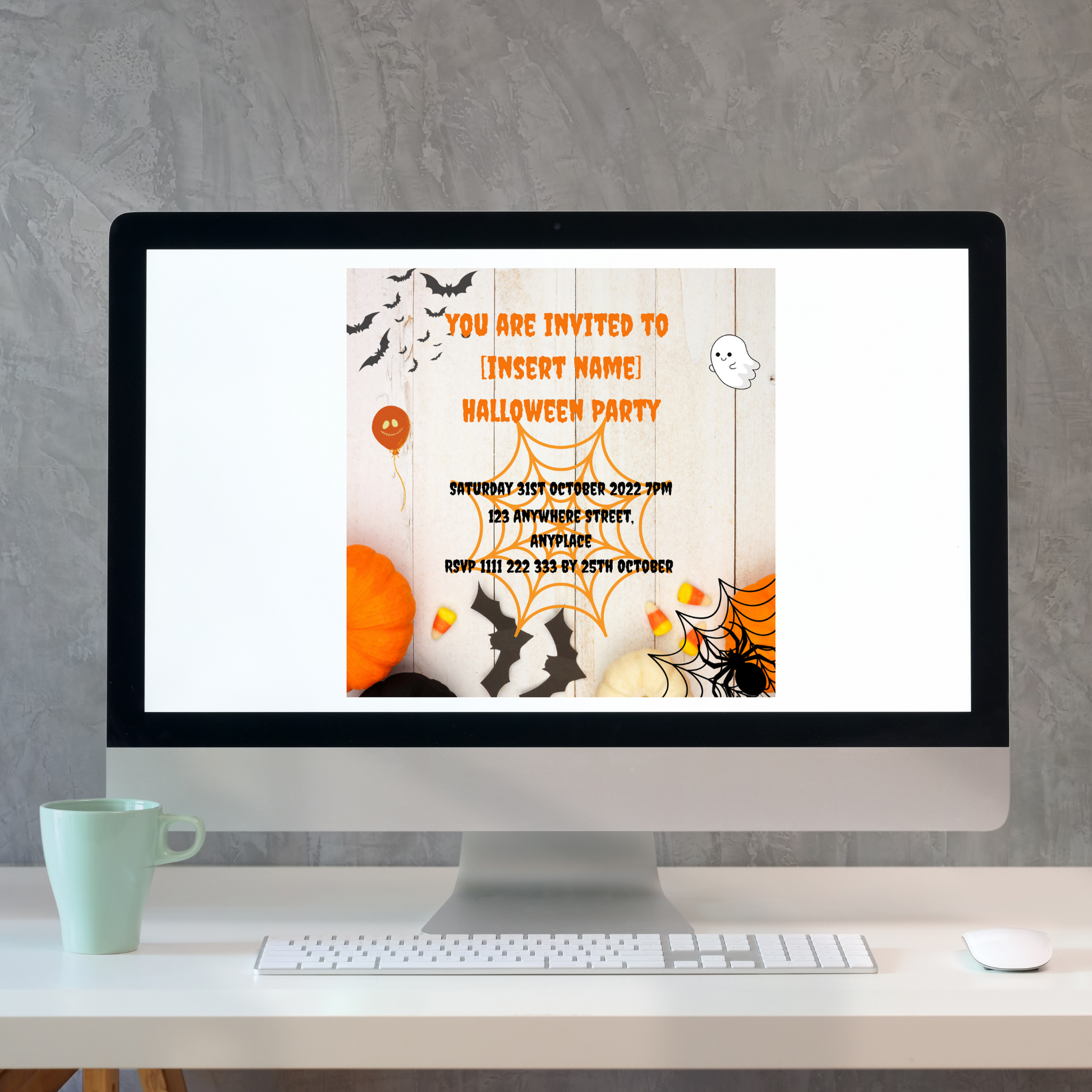 Halloween Personalised Invitation Computer