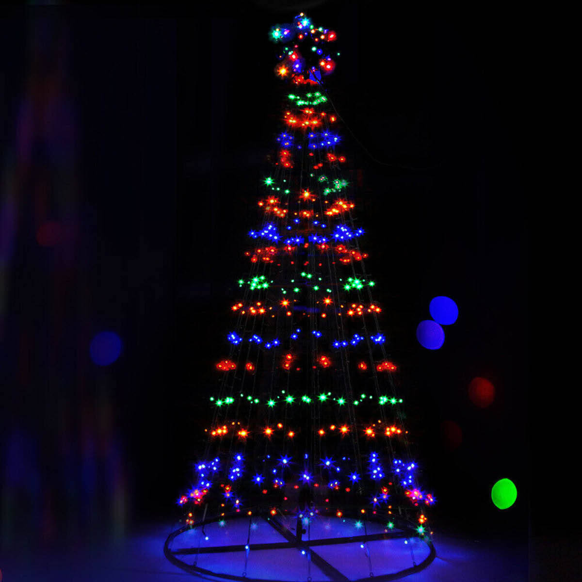 Christmas By Sas 3m Tree Shaped LED Multicoloured Solar Lights & Metal Frame Occasions > Christmas   