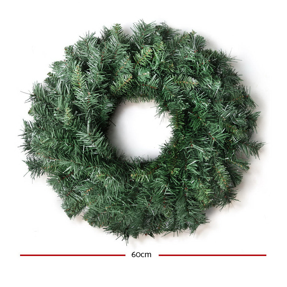 Jingle Jollys Christmas Wreath 60cm Xmas Tree Decoration Green Occasions > Christmas   