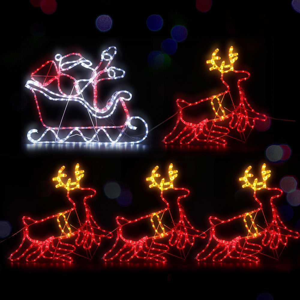 Jingle Jollys Christmas Motif Lights LED Rope Reindeer Waterproof Colourful Xmas Occasions > Christmas   